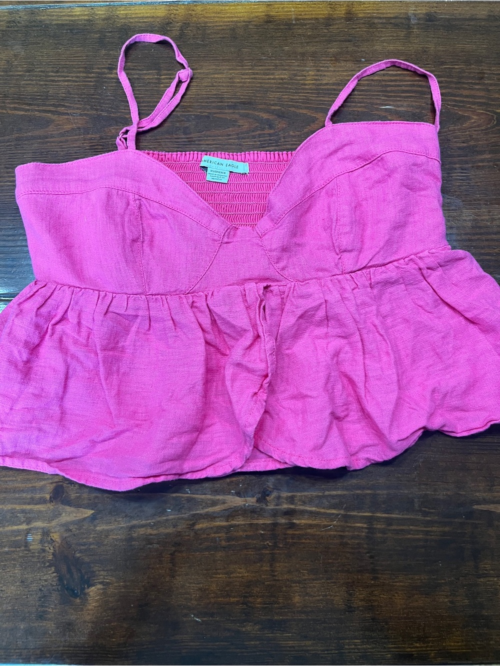 American Eagle Outfitters Hot Pink Peplum Tank Top